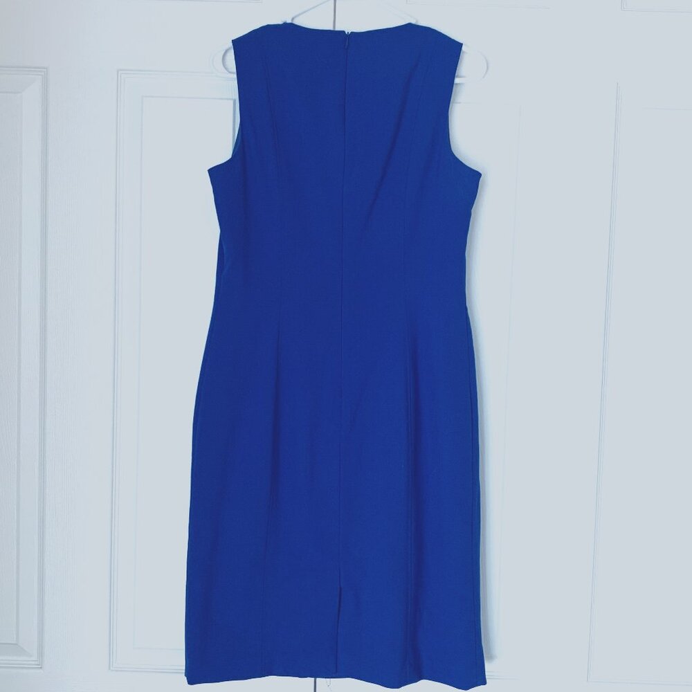 CALVIN KLEIN Royal Blue Sheath Sleeveless Lined Invisible Zipper Sz 8